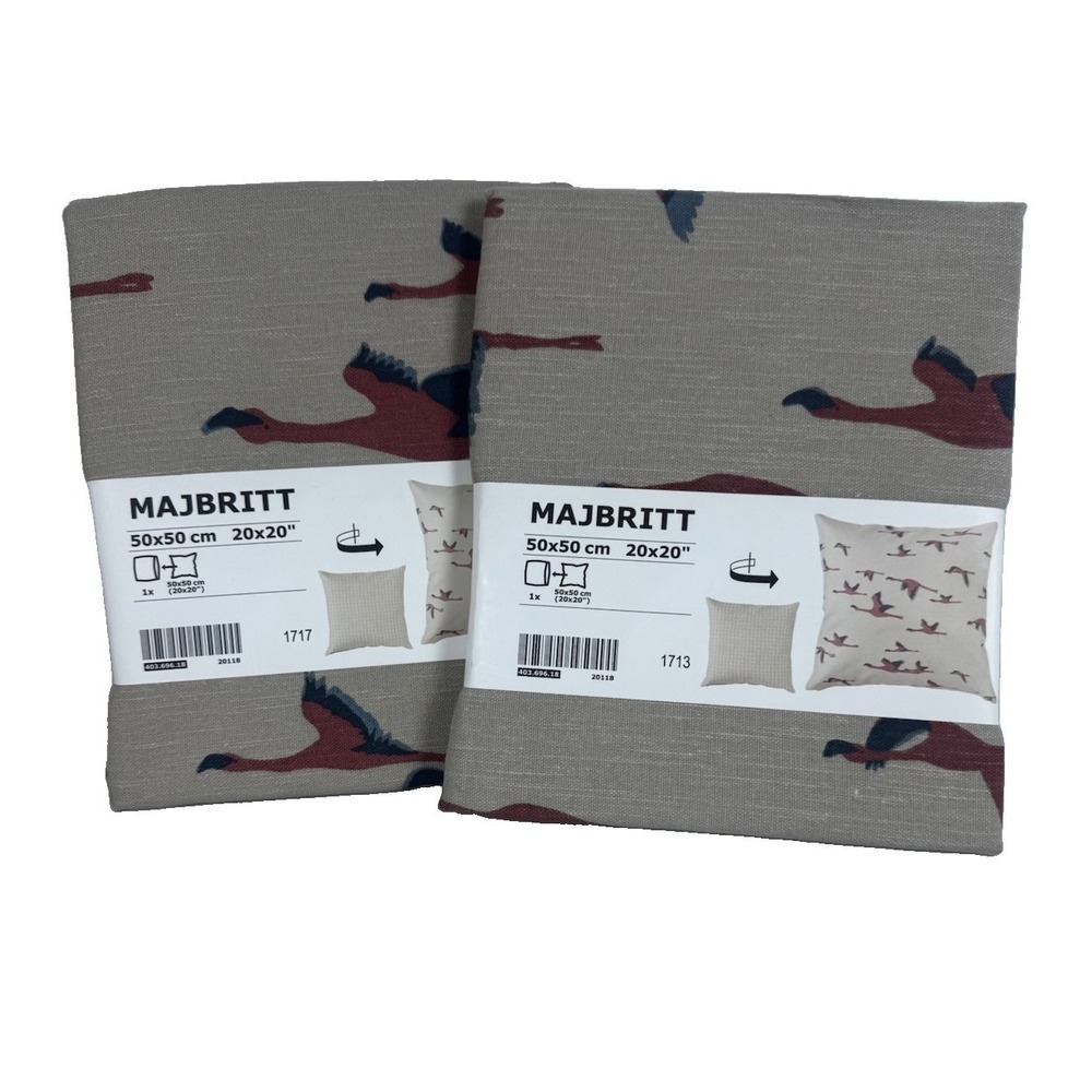 Set of 2 - IKEA Cushion Covers Majbritt Flamingo Deco Pillow Covers 20 x 20" NEW